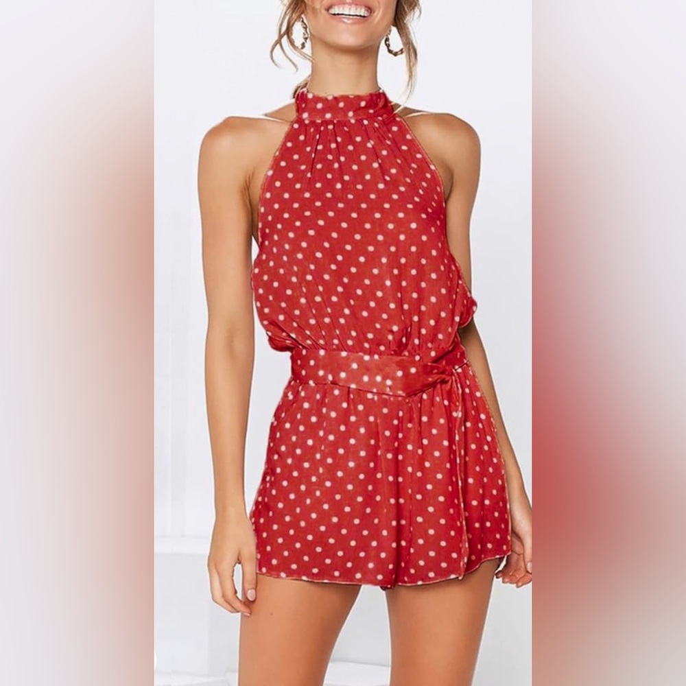 New Holiday Halter Romper